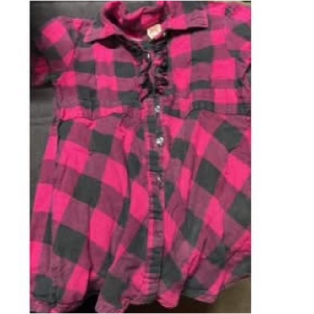 Plaid Kids Dress - Pink and Black